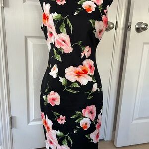 Vince Camuto Black and Pink Floral Dress